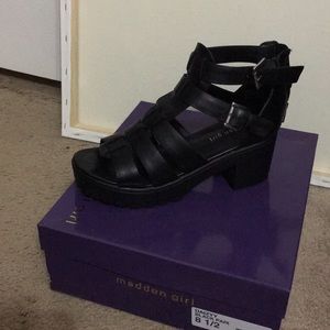 Black combat sandals